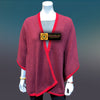 Sangria Tibetan Golden Lotus Cashmere Cape Ruana, Poncho Wrap - Tibetan golden lotus