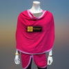 Magenta Tibetan Golden Lotus Cashmere Cape Ruana, Poncho Wrap - Tibetan golden lotus