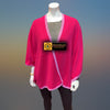 Magenta Tibetan Golden Lotus Cashmere Cape Ruana, Poncho Wrap - Tibetan golden lotus