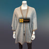 Iron Tibetan Golden Lotus Cashmere Cape Ruana, Poncho Wrap - Tibetan golden lotus