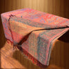 Hand loomed Multi color Boiled Wool Blanket Reversible - Tibetan golden lotus