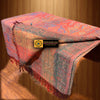 Hand loomed Multi color Boiled Wool Blanket Reversible - Tibetan golden lotus