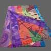women's boiled wool scarf, multi-color lotus - Tibetan golden lotus