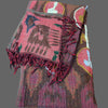 Embroidered boiled wool wrap scarf - Tibetan golden lotus
