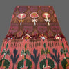 Embroidered boiled wool wrap scarf - Tibetan golden lotus