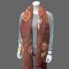 Embroidered boiled wool wrap scarf - Tibetan golden lotus