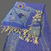 Embroidered wool shawl - Tibetan golden lotus