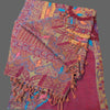 Handmade Embroidered wool warm scarf - Tibetan golden lotus
