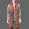 Handmade Embroidered wool warm scarf - Tibetan golden lotus