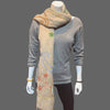 Light Brown Embroidered scarf shawl Fringed - Tibetan golden lotus