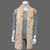Light Brown Embroidered scarf shawl Fringed - Tibetan golden lotus