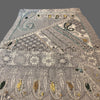Light grey Embroidered wrap Scarf, Wedding Shawl - Tibetan golden lotus