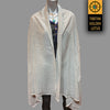 Luxurious Chevron Cashmere Shawl - Tibetan golden lotus