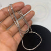 Simple Chain Necklace, Solid Silver  Chain - Tibetan golden lotus