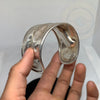 Hand Hammered Sterling Silver Cuff/Bangle Bracelet - Tibetan golden lotus