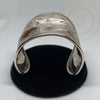 Hand Hammered Sterling Silver Cuff/Bangle Bracelet - Tibetan golden lotus