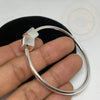 Cube Sterling Silver Bracelet Plain - Tibetan golden lotus