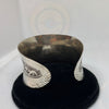 Handmade Sterling Silver Flower Cuff Bracelet - Tibetan golden lotus
