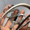 Vintage Handmade Sterling Silver snake Cuff/bangle Bracelet - Tibetan golden lotus