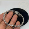 Sterling Silver Dolphin Charm Open Bracelet - Tibetan golden lotus