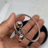 Plain Sterling Silver Cuff Open Bracelet - Tibetan golden lotus
