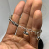 Plain Sterling Silver Key/Heart Love Bracelet Cuff - Tibetan golden lotus
