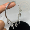 Plain Sterling Silver Key/Heart Love Bracelet Cuff - Tibetan golden lotus