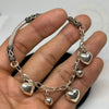 Plain Sterling Silver Key/Heart Love Bracelet Cuff - Tibetan golden lotus