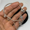 Plain Sterling Silver Key/Heart Love Bracelet Cuff - Tibetan golden lotus