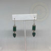 Dangle statement, Green Onyx Teardrop Earring - Tibetan golden lotus