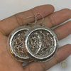 Plain Sterling Silver Round Tree Of Life Earring - Tibetan golden lotus