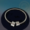 Cube Sterling Silver Bracelet Plain - Tibetan golden lotus