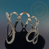Vintage Handmade Sterling Silver snake Cuff/bangle Bracelet - Tibetan golden lotus