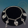 Plain Sterling Silver Key/Heart Love Bracelet Cuff - Tibetan golden lotus