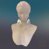 Dangle Statement Peridot Teardrop Earring - Tibetan golden lotus