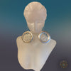 Plain Sterling Silver Round Tree Of Life Earring - Tibetan golden lotus