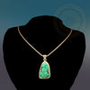 Turquoise Sterling Silver Pendant, Turquoise Jewelry Turquoise Necklace - Tibetan golden lotus