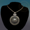 Unique Plain Sterling Silver Pendant - Tibetan golden lotus