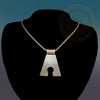 Plain Sterling Silver Lock Pendant - Tibetan golden lotus