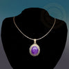 Sterling Silver Amethyst Pendant, Amethyst Jewelry Amethyst Necklace - Tibetan golden lotus