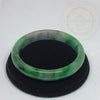 Green Natural Antique Jade Bangle Cuff - Tibetan golden lotus