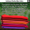 Ultramarine Boat Neck Cashmere Poncho - Tibetan golden lotus