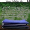 Ultramarine Boat Neck Cashmere Poncho - Tibetan golden lotus