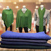 Ultramarine Boat Neck Cashmere Poncho - Tibetan golden lotus