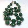 Natural Green Aventurine Gemstone Beads Necklace - Tibetan golden lotus