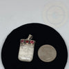 Natural White Buffalo Agate Pendant Necklace - Tibetan golden lotus