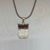 Natural White Buffalo Agate Pendant Necklace - Tibetan golden lotus