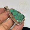 Turquoise Sterling Silver Pendant, Turquoise Jewelry Turquoise Necklace - Tibetan golden lotus