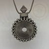 Plain Sterling Silver Pendant Necklace - Tibetan golden lotus