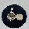 Labradorite Necklace, Silver Labradorite Necklace - Tibetan golden lotus